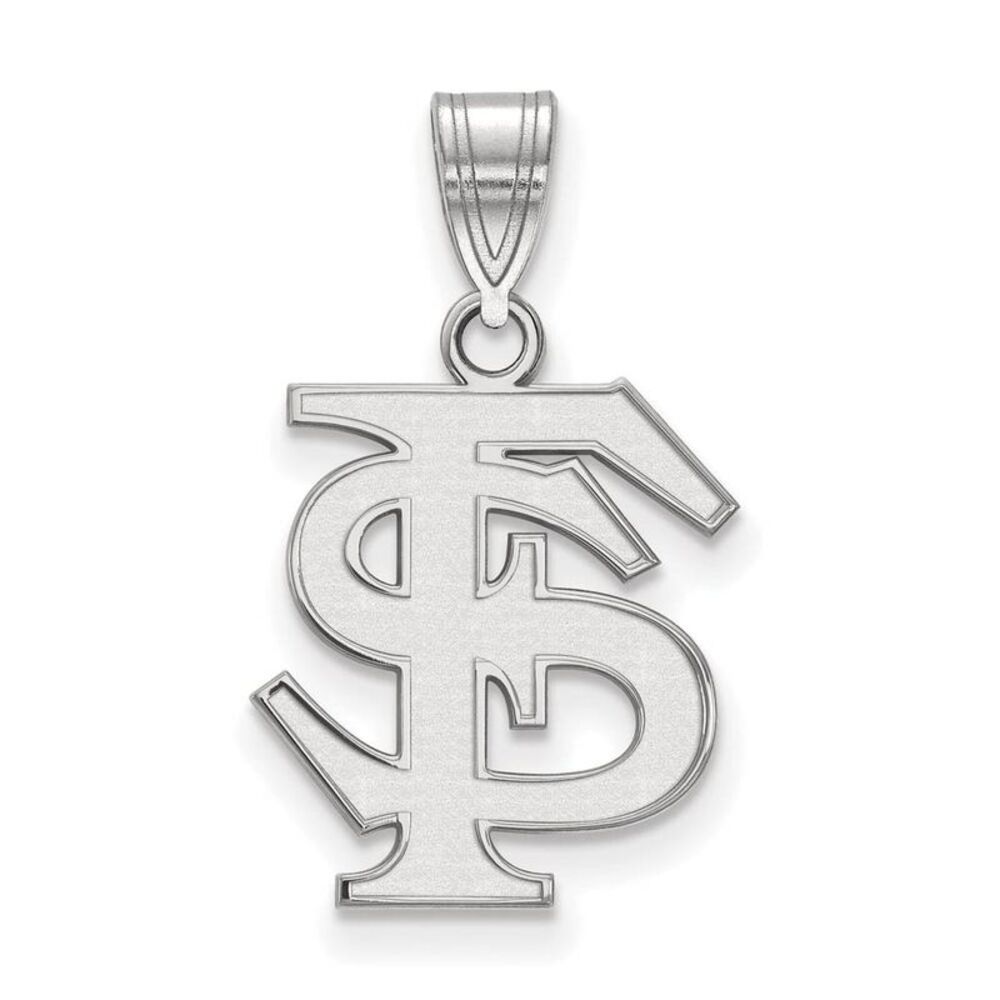 10k White Gold Florida State Medium 'FS' Pendant